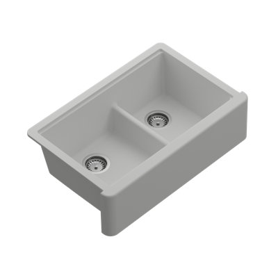 Titan Self-Trimming 33" L x 20" W Double Basin Farmhouse/Apron Kitchen Sink with Accessories