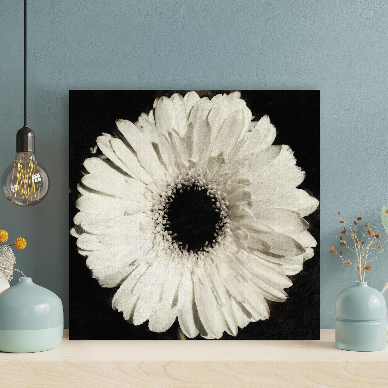 Simple Flowers Simple Vase - Wrapped Canvas Painting Winston Porter Size: 20 H x 20 W x 1.25 D