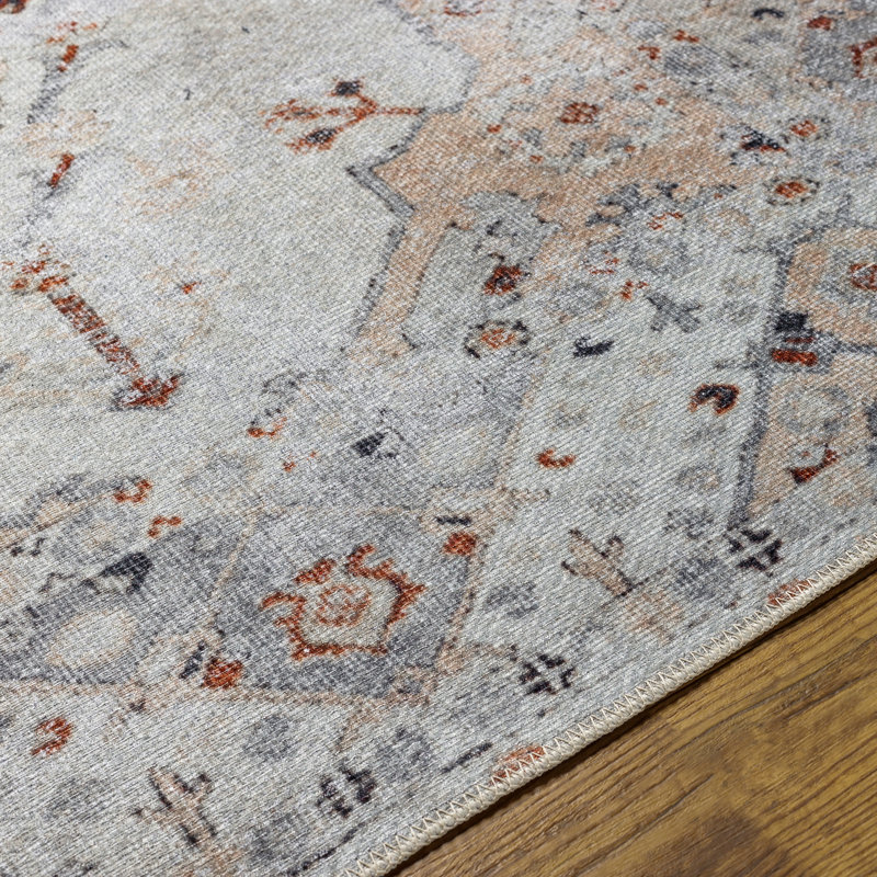Glendale Heights Washable Oriental Indoor Rug, Rectangle 6'7" x 9'