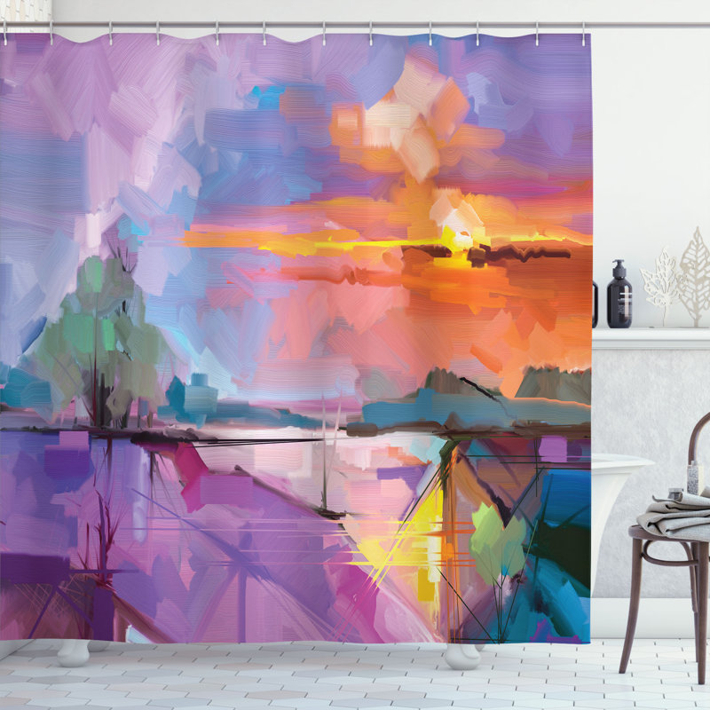 Union Rustic Landscape Shower Curtain Mountains, 70''H x 69''W