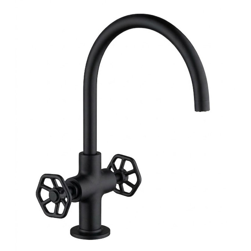 Lucia 2-handle Bathroom Faucet with Drain Assembly, Matte Black