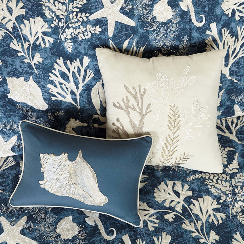 Édredon en coton bleu 7 pièces