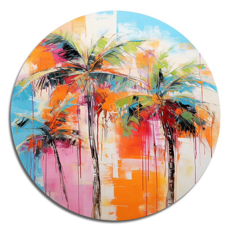 Christoph - art floral rond en métal, H 29 po x l 29 po