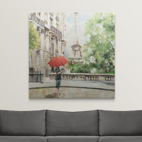«Anjelo Paris Walk» par Allison Pearce, reproduction d'art, H 35 po x l 35 po x P 1,5 po, Toile