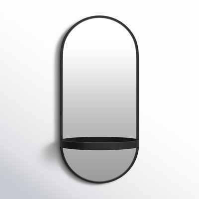 Lumi Metal Flat Mirror with Shelves