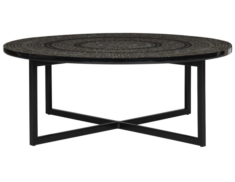 Albertas Cross Legs Coffee Table, Dark Gray