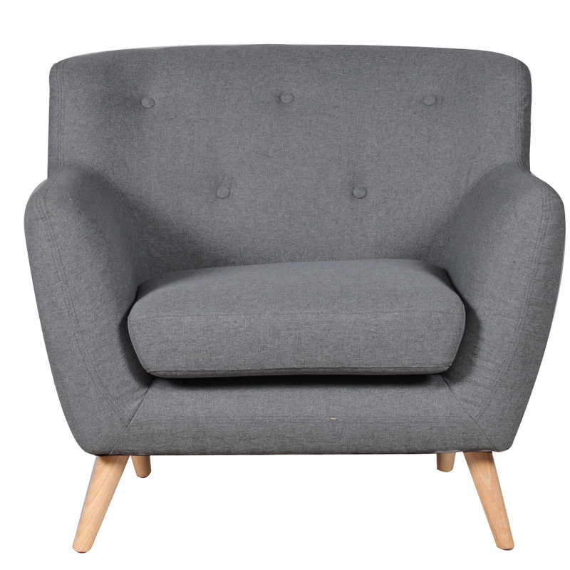 Amelie Upholstered Accent Chair, Dark Grey