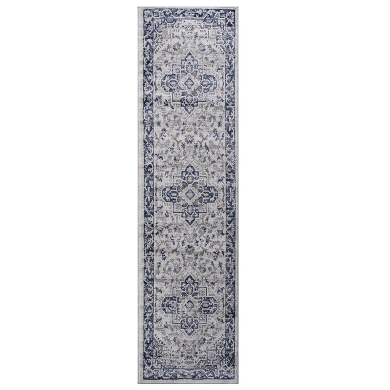 Stain Area Rug 2X8, Multiple Sizes, Bedroom 2X8 Blue/Grey/ Rug, , Entryway, Runner 2'2" x 7'9"