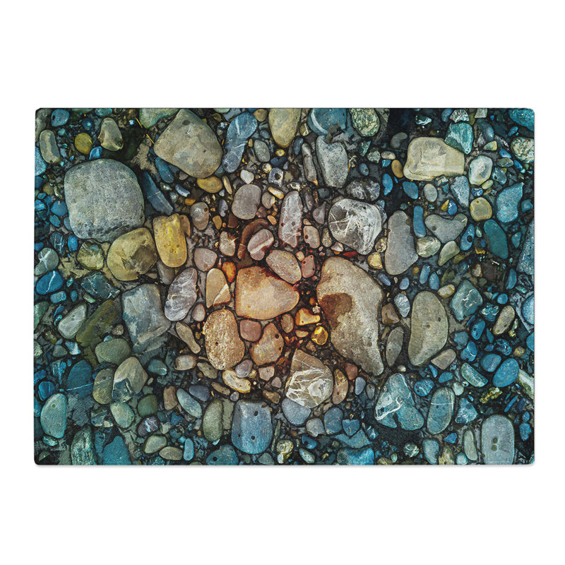 Tempered Glass Rocks Chopping Board, 39 cm W x 28.5 cm L