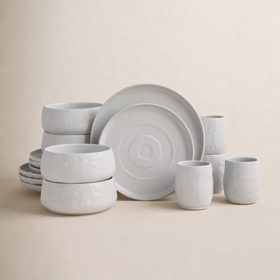 Shosai Stone by Mercer Project Shosai 16-Piece Dinnerware Set Stoneware