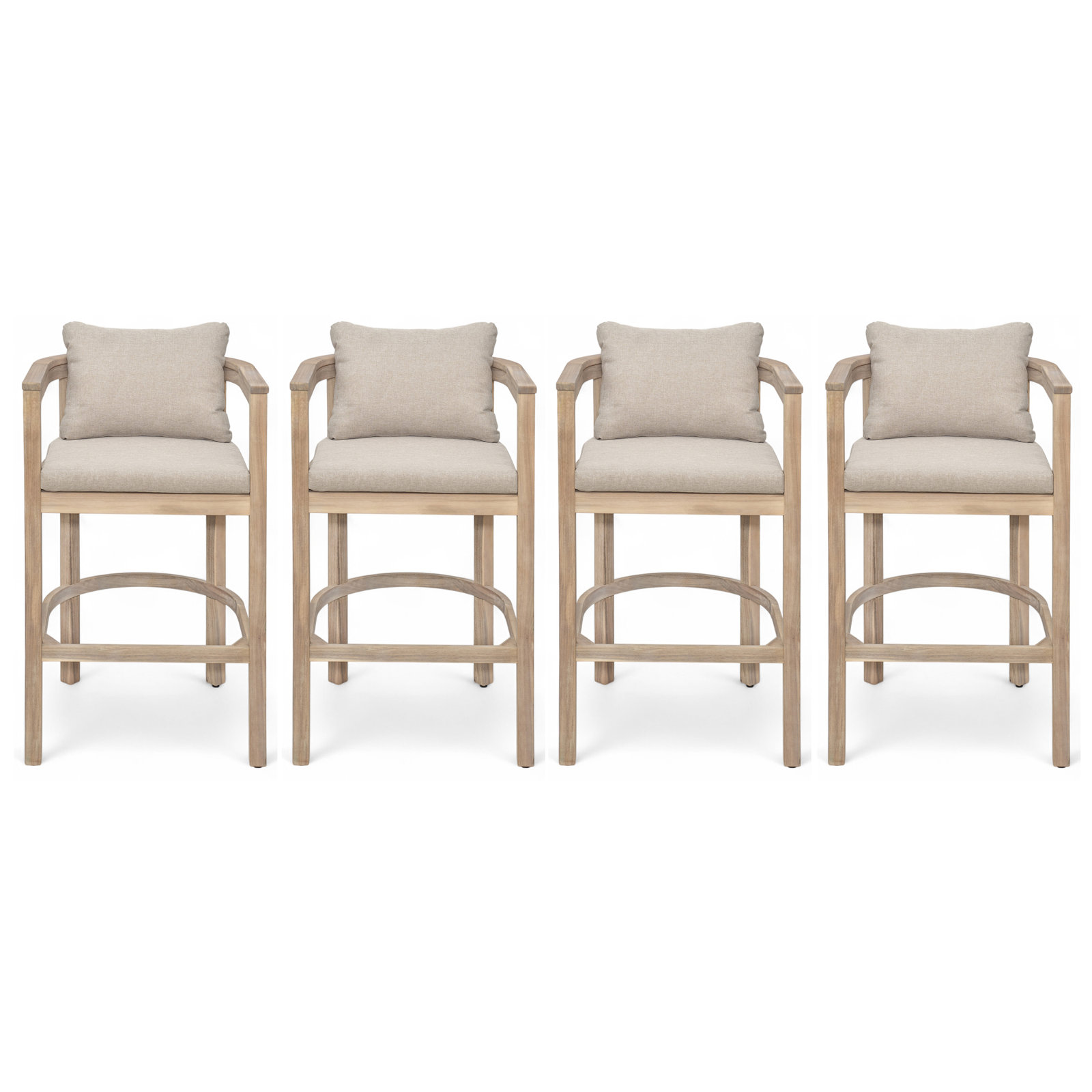 Acacia Patio Bar Stool, Light White