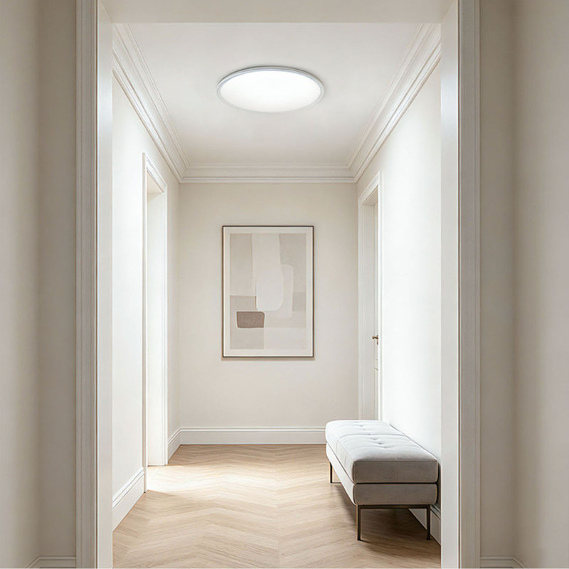 Deshunda 1 - Light LED Flush Mount, White, 3.5cm H x 30cm W x 30cm D