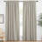 Linen Curtains for Living Room Rod Pocket & Back Tab Thick Flax Privacy Semi Sheer Window Curtains, 2 Panels-1861016154-1861016158