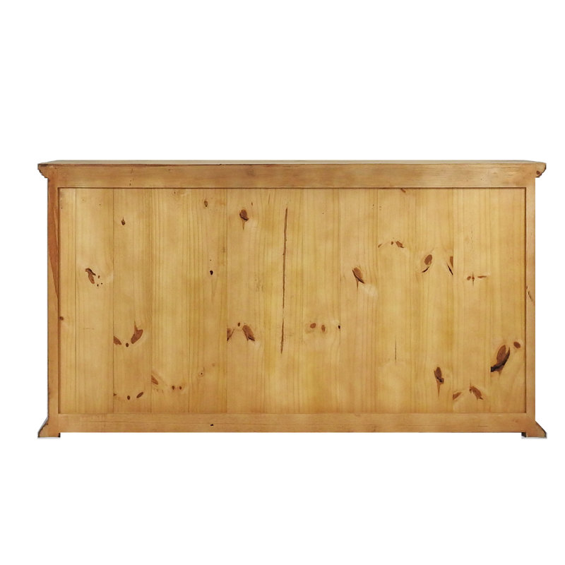 Table buffet en bois de pin massif 3 tiroirs Deyan