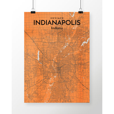 Indianapolis City Map - No Frame Print