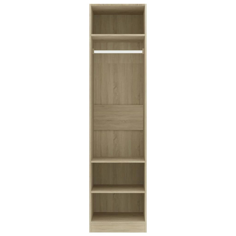 Abhainn Solid + Manufactured Wood Wardrobe, Sonoma Oak
