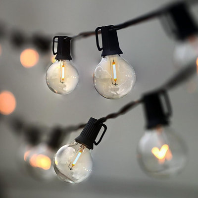 String Lights, LED 25Ft G40 Globe String Lights with Bulbs-UL Listd