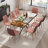Extendable Dining Table Set with Velvet Chairs-1215318713-1208548446-1208548435