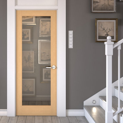 Oak Shaker 1 Lite Clear Glass Internal Door - 762 x 1981 x 35mm (WxHxT)