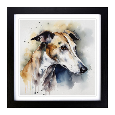 Greyhound Dog Watercolour No.1 - Framed Print