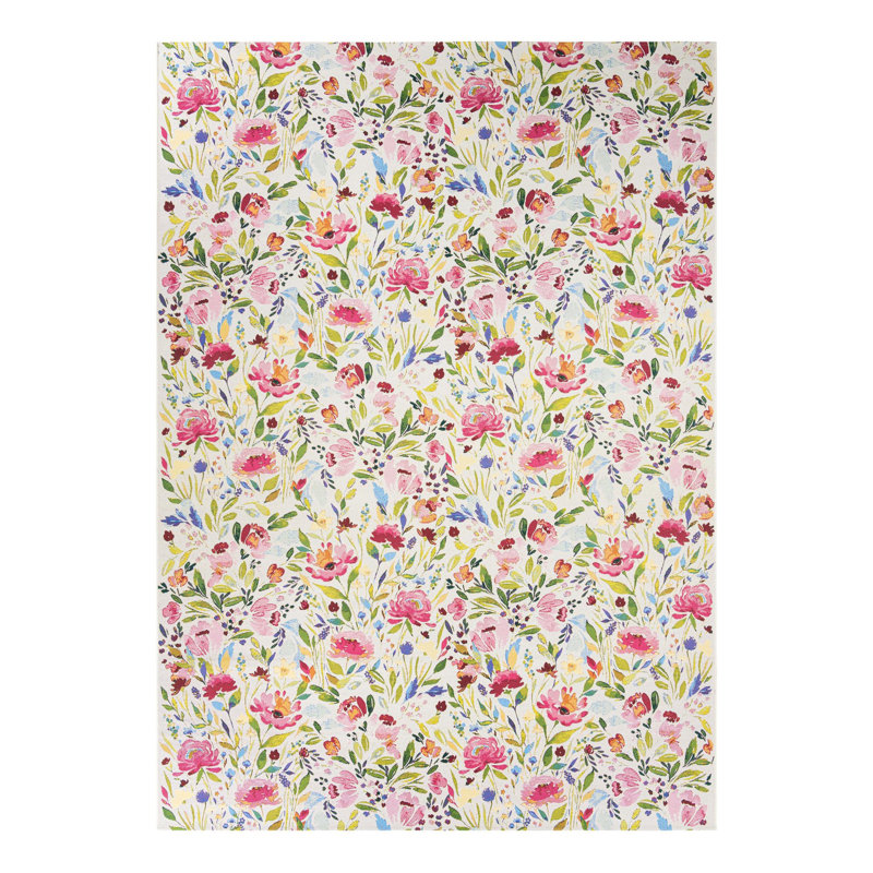 Tapis d'intérieur / extérieur Fogger Beachcrest Home Buttercup, Rectangle 10 pi x 14 pi 2 po