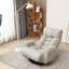 Chaise rotative confortable avec rembourrage en lin et support
