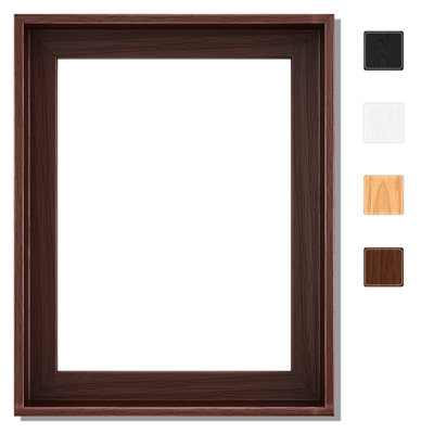 P&L Art Floating Canvas Frame for 8 x 10 Inch Canvas Painting 1-1/4" Deep, Dark Brown Frame - Picture Art Wall Decor