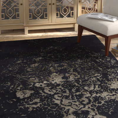 Veleno Wool Area Rug in Black