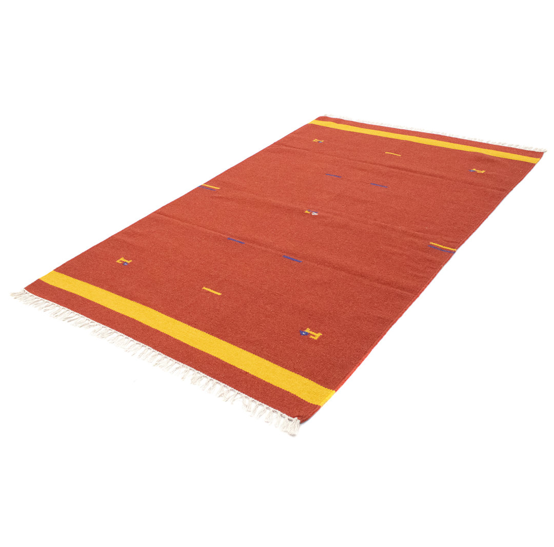Handmade Kilim Wool Red Indoor/Outdoor Rug