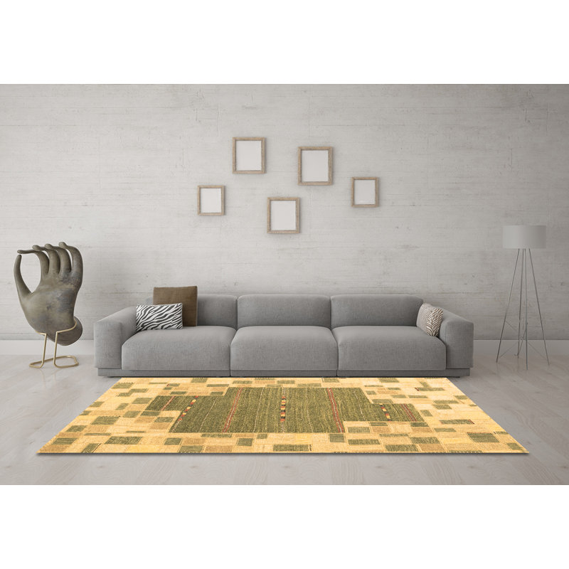 Washable Patchwork Indoor Rug, Round 4'