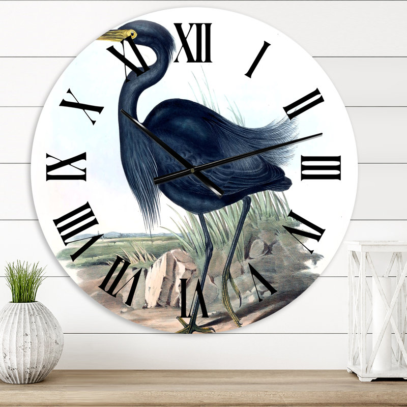 Oiseaux australiens rétro III - horloge murale traditionnelle, Petit