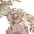 Champange and Pink Flower Wreath 24-Inch Unlit