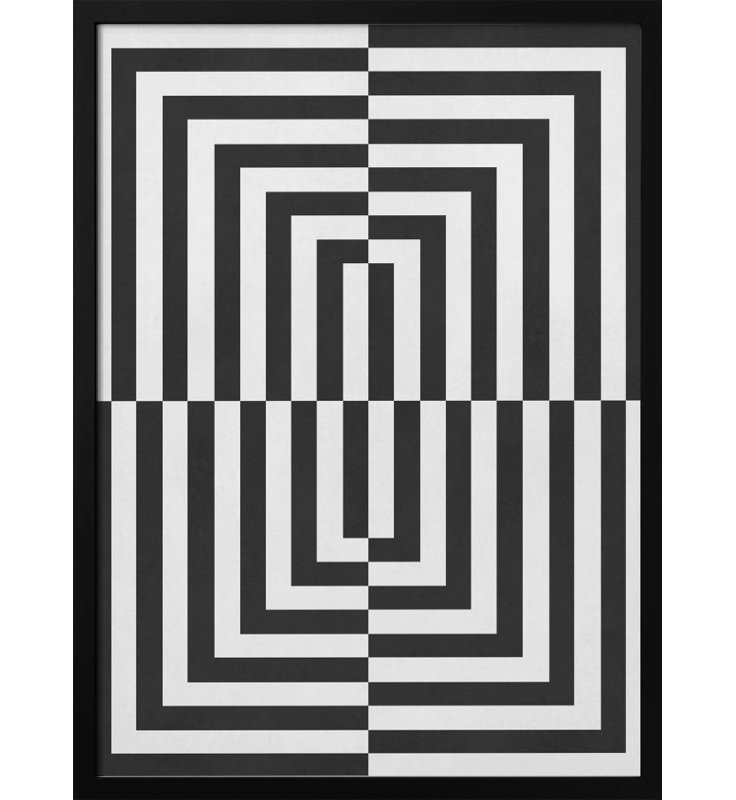 "Lignes noires et blanches", art texturé encadré, Noir, noir, noir, noir, H 24 po x l 18 po