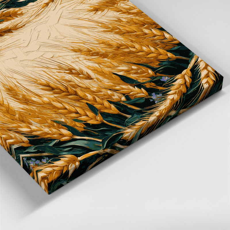 «Farm Wheat Stalk Frame», art mural sur toile brune, H 11 po x l 14 po