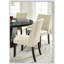 Ensemble de 2 chaises en tissu ivoire classique classique avec structure en bois massif espresso et sièges rembourrés