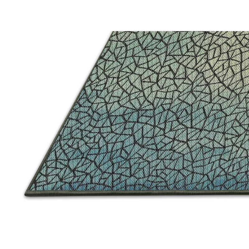 Jaune/bleu/vert/Tapis décoratif, Rectangle 6 pi x 9 pi