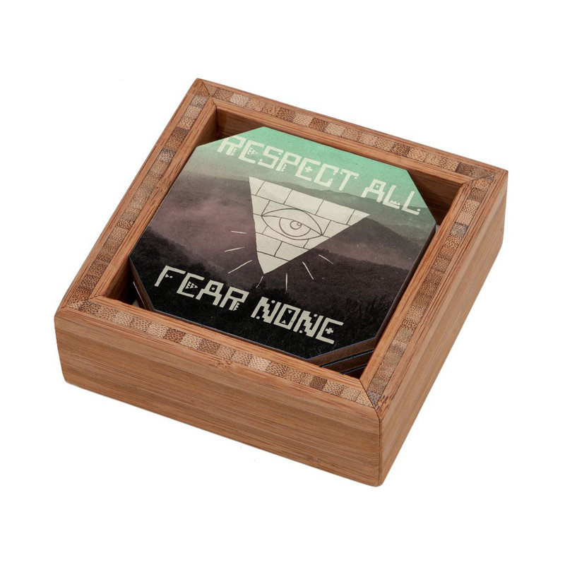Wood 4 Piece Coaster Set