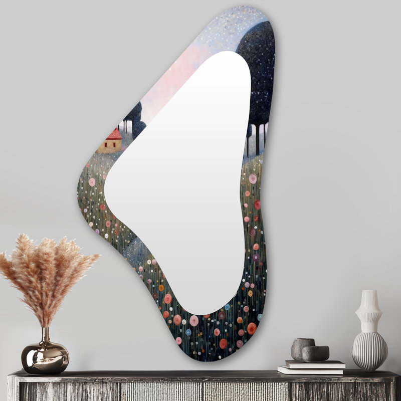 Blooming Wildflowers In Countryside Town - Miroir mural Meadow