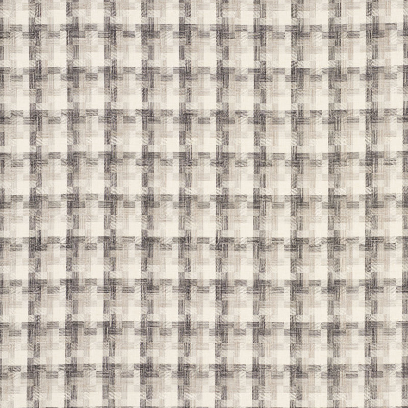 Boro Plaid Fabric, Charcoal