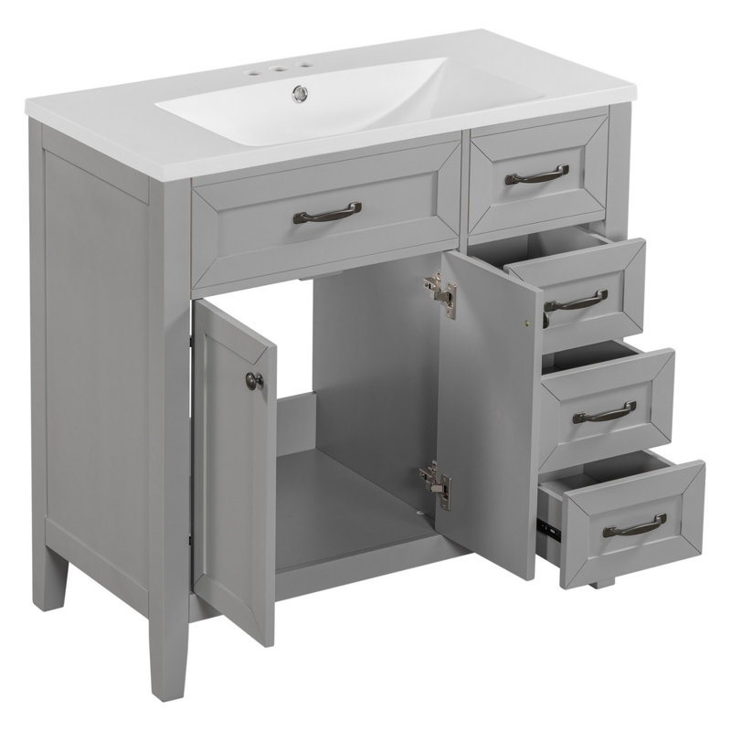 36" Bathroom Vanity with Sink Combo, Gris