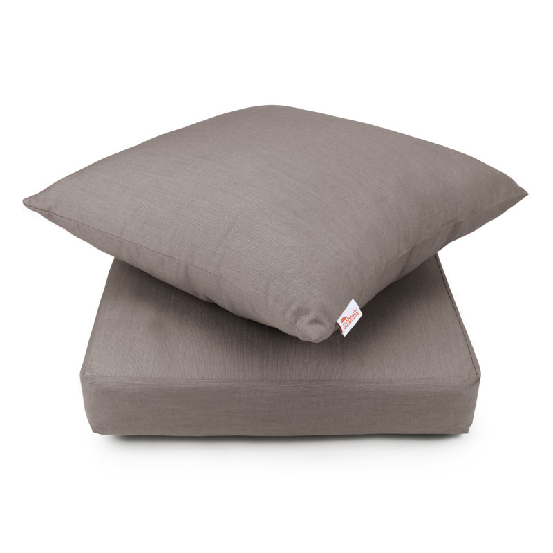 Sunbrella Deep Seat Patio Cushion Set (Seat and Back), 2 Piece, Gray