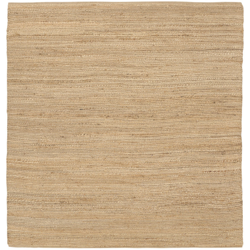 Tapis tissé à plat de couleur unie Gerri, Carré 8 pi, Tanné