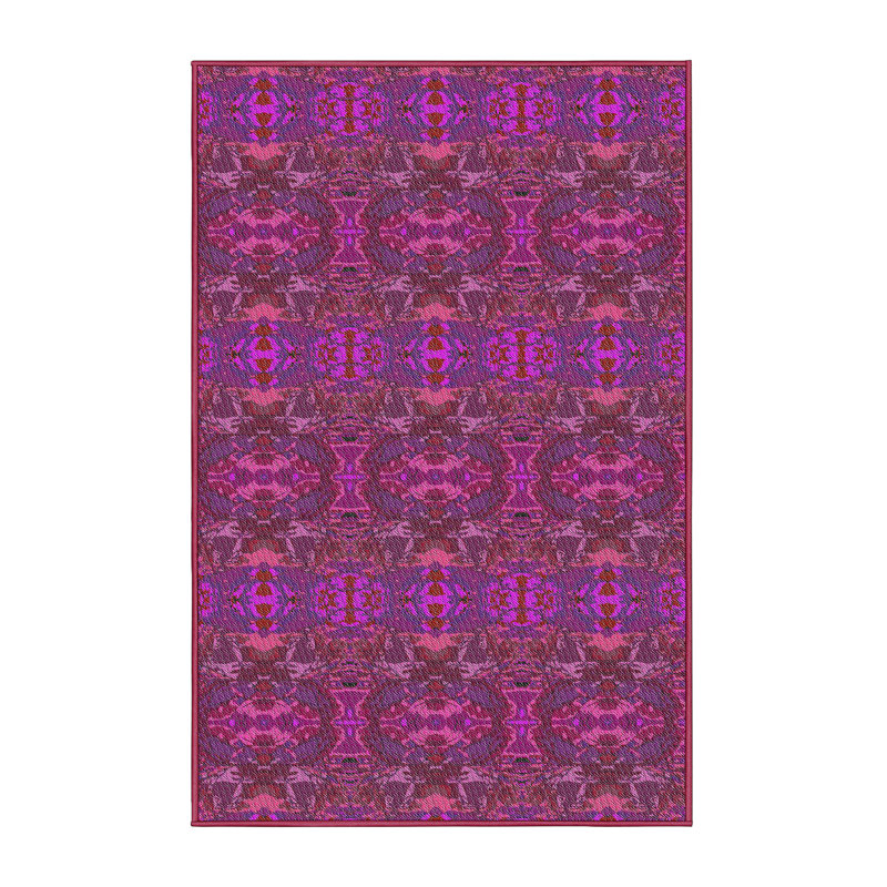 Tapis à motif rose, Rectangle 7 pi x 9 pi