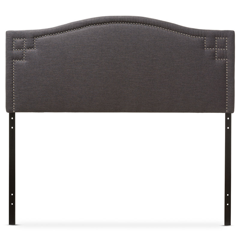 Tête de lit tapissier Mikalyn, Gris foncé, Grand