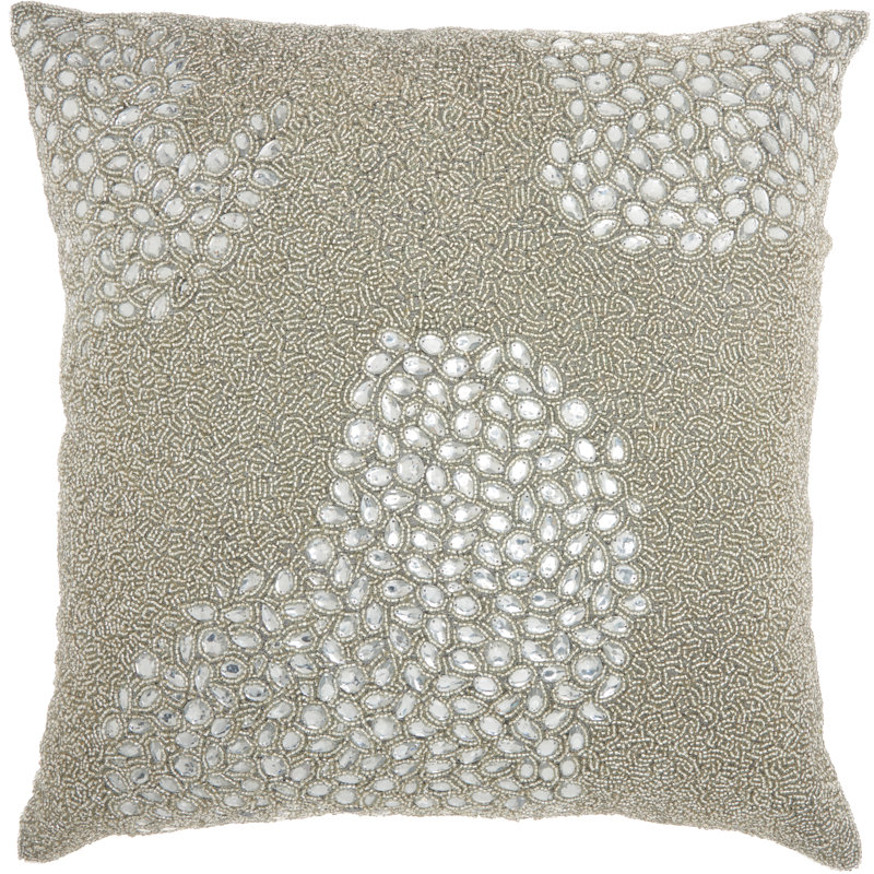 Abstract Throw Pillow, Silver