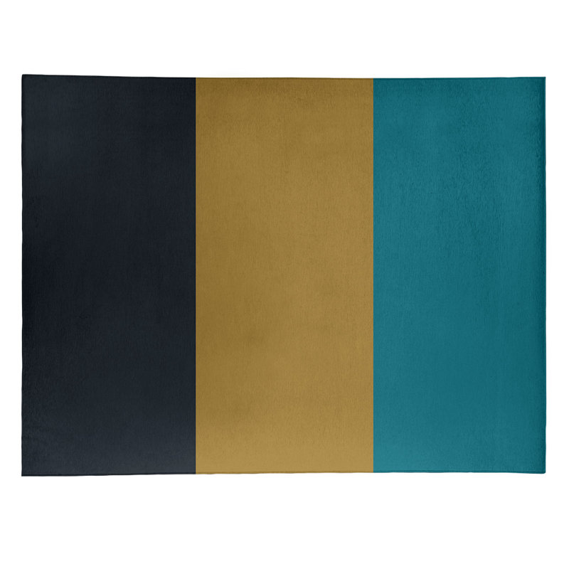 Tapis à rayures de football jaune jacksonville, Rectangle 9 pi x 12 pi