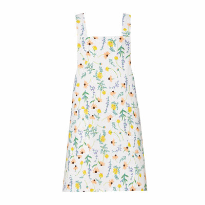 Tossed Floral Pinafore Apron - Stylish Kitchen Apron for Everyday Use, Machine Washable