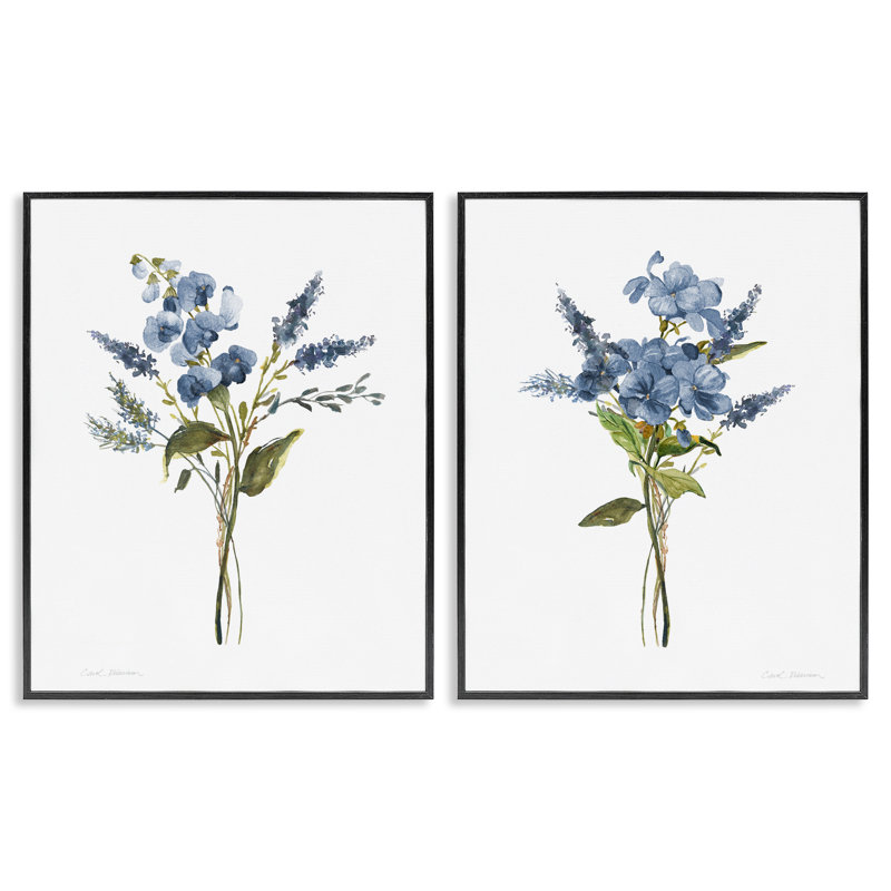 Geranium Sprig Bundles, ensemble de 2 giclées encadrées, design par Carol Robinson, H 14 po x l 22 po