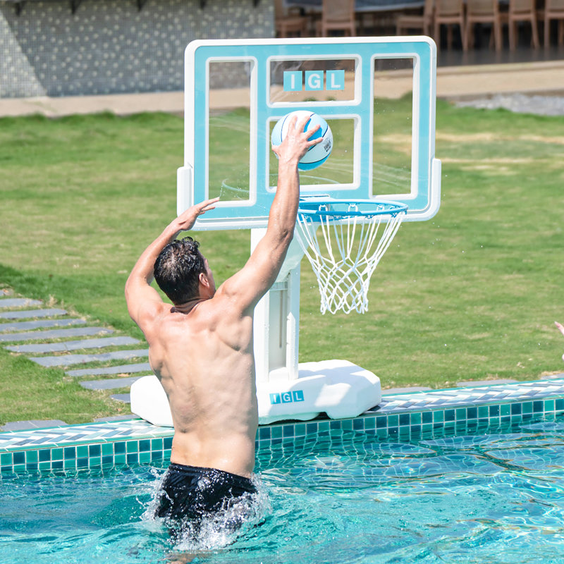 Cerceau de basketball de piscine avec 44 "de style professionnel et hauteur réglable pour enfants adultes