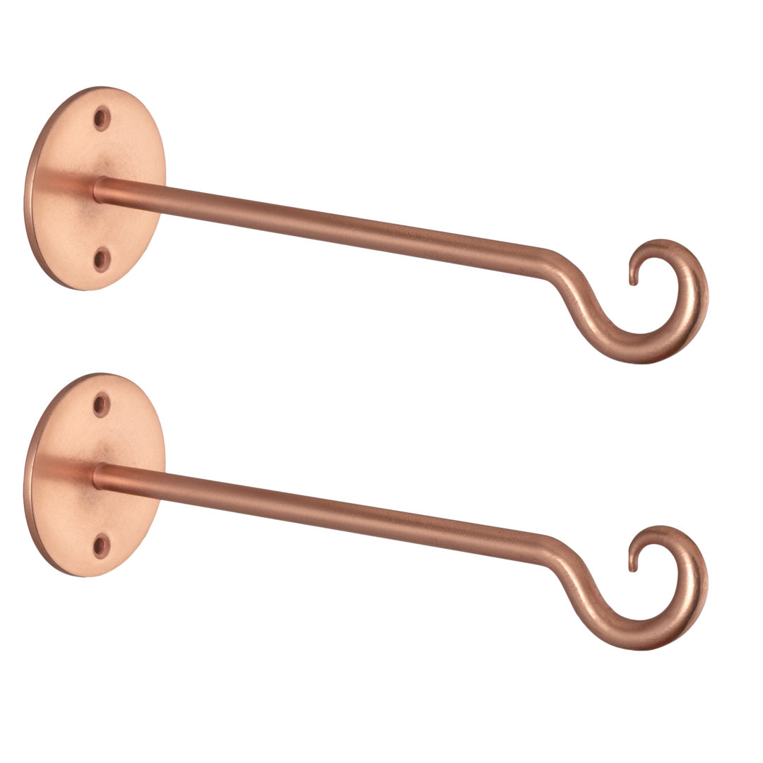 Wall Mount Plant Hook Premium Metal Decorative Hanging Bracket for Plants Bird Feeders Planters Home Decor, Heavy Duty, 7.5 inch (Set of 2) Monarch Abode 